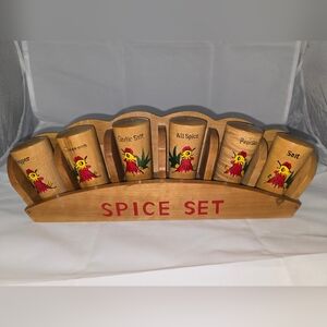 Vintage Wooden Spice Rack 7pcs